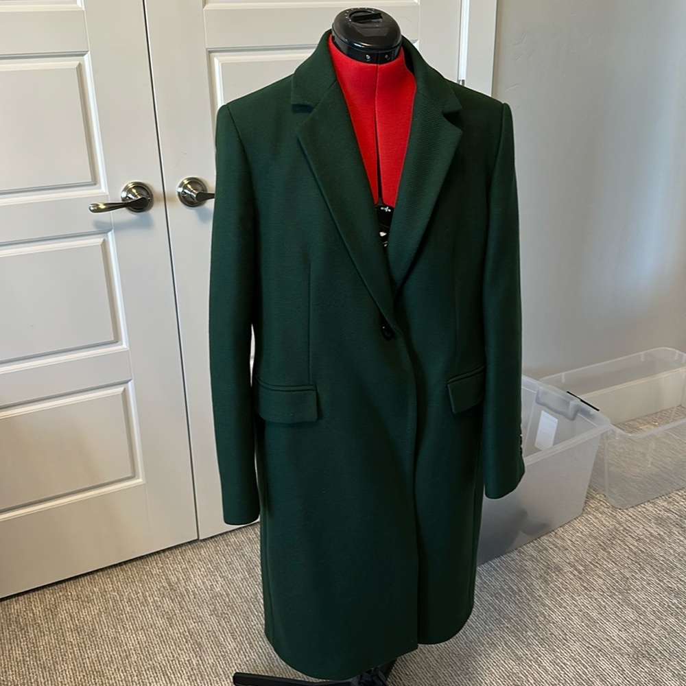 Dark green Zara wool trench coat